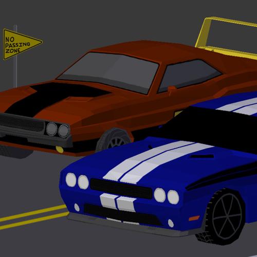 Dodge Challengers Low Poly preview image